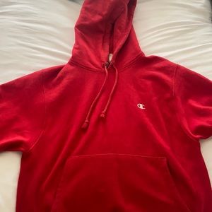 Champion red reverse weave hoodie